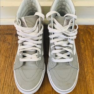 Women’s light gray high top Vans